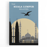 Retro Kuala Lumpur Travel Poster – Vintage Prints & Retro Wall Art
