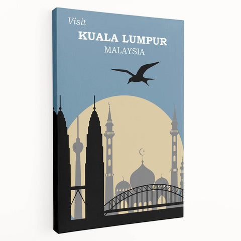 Retro Kuala Lumpur Travel Poster – Vintage Prints & Retro Wall Art