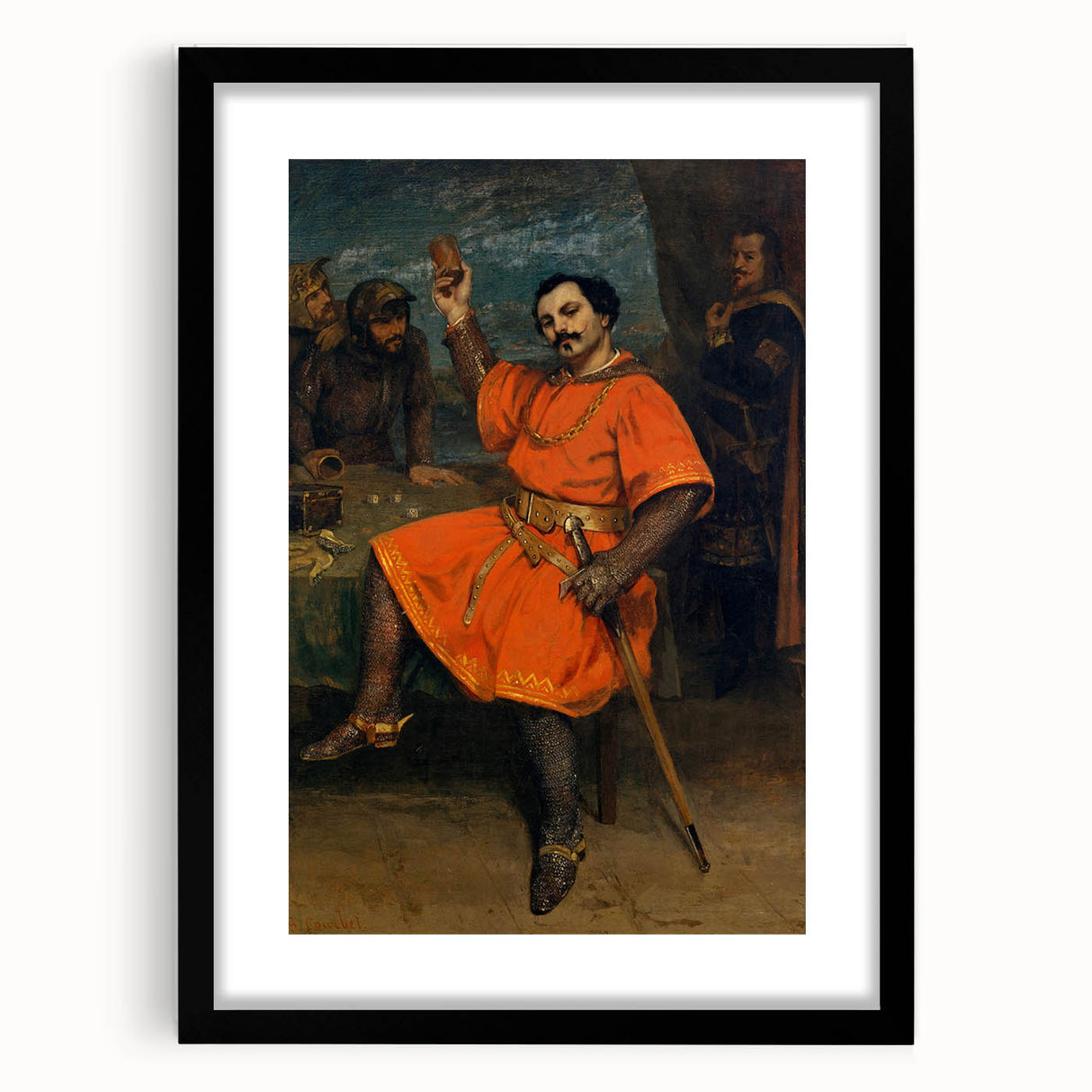 Realism Art Prints - Portrait of Louis Guéymard by Gustave Courbet