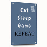 Eat Sleep Game Repeat – Gamer Wall Art for Boys Room