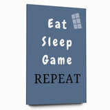 Eat Sleep Game Repeat – Gamer Wall Art for Boys Room