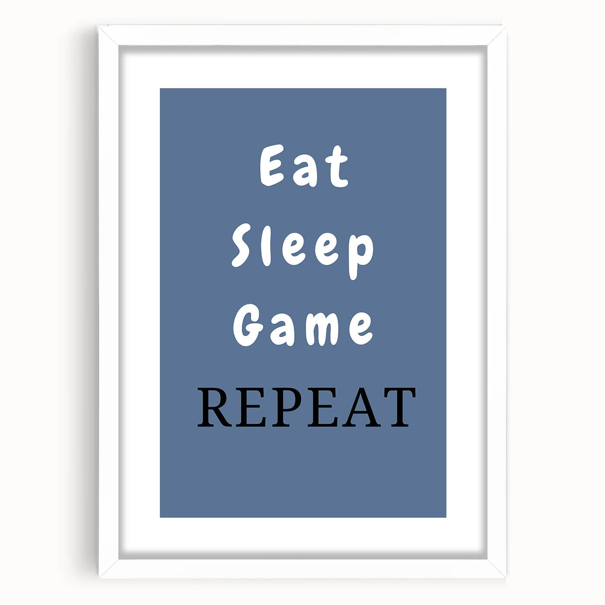 Eat Sleep Game Repeat – Gamer Wall Art for Boys Room