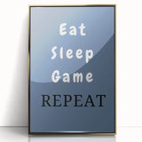 Eat Sleep Game Repeat – Gamer Wall Art for Boys Room