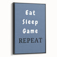 Eat Sleep Game Repeat – Gamer Wall Art for Boys Room