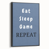 Eat Sleep Game Repeat – Gamer Wall Art for Boys Room