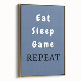 Eat Sleep Game Repeat – Gamer Wall Art for Boys Room