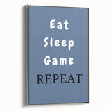 Eat Sleep Game Repeat – Gamer Wall Art for Boys Room