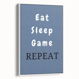 Eat Sleep Game Repeat – Gamer Wall Art for Boys Room