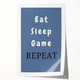 Eat Sleep Game Repeat – Gamer Wall Art for Boys Room
