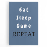 Eat Sleep Game Repeat – Gamer Wall Art for Boys Room