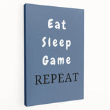 Eat Sleep Game Repeat – Gamer Wall Art for Boys Room