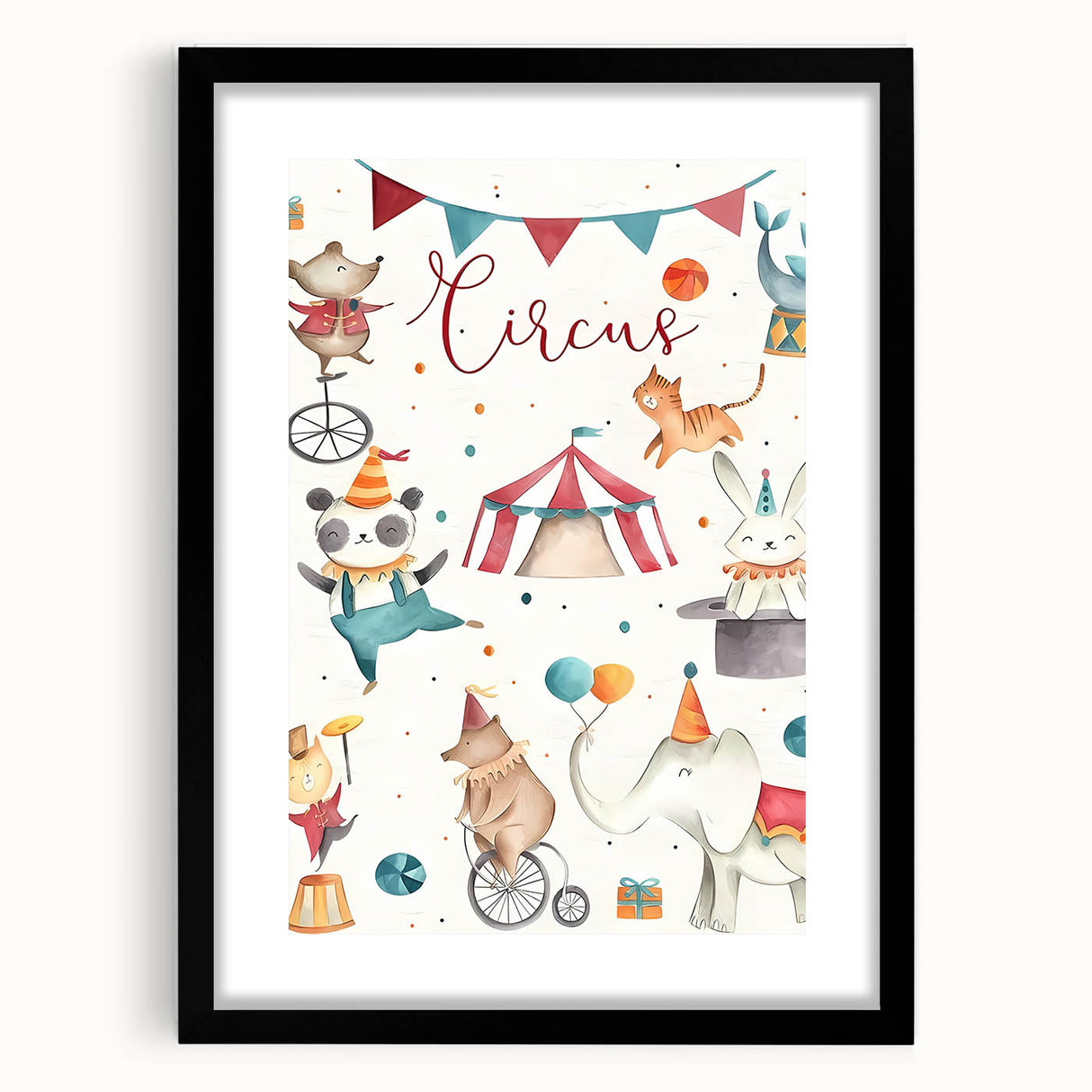Whimsical Circus Nursery Wall Art - Baby Room Decor Print