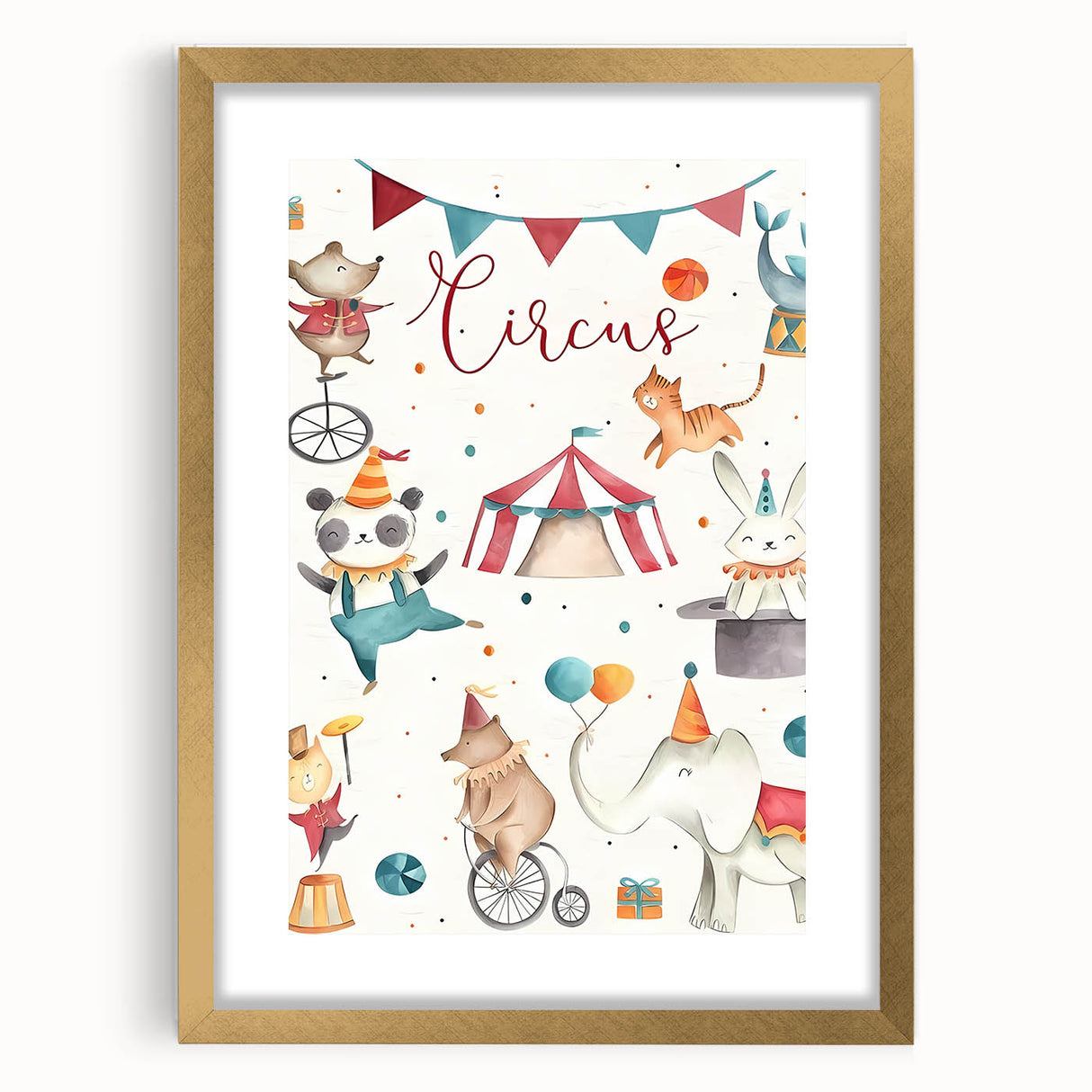 Whimsical Circus Nursery Wall Art - Baby Room Decor Print