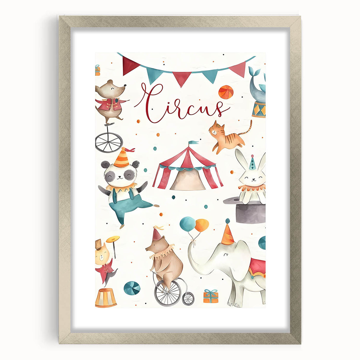 Whimsical Circus Nursery Wall Art - Baby Room Decor Print
