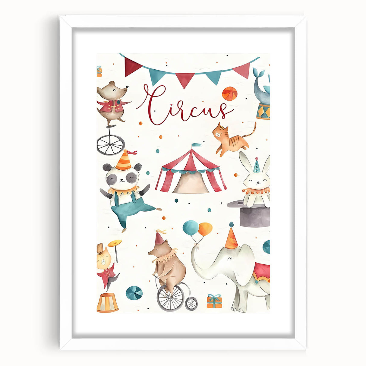 Whimsical Circus Nursery Wall Art - Baby Room Decor Print