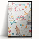 Whimsical Circus Nursery Wall Art - Baby Room Decor Print