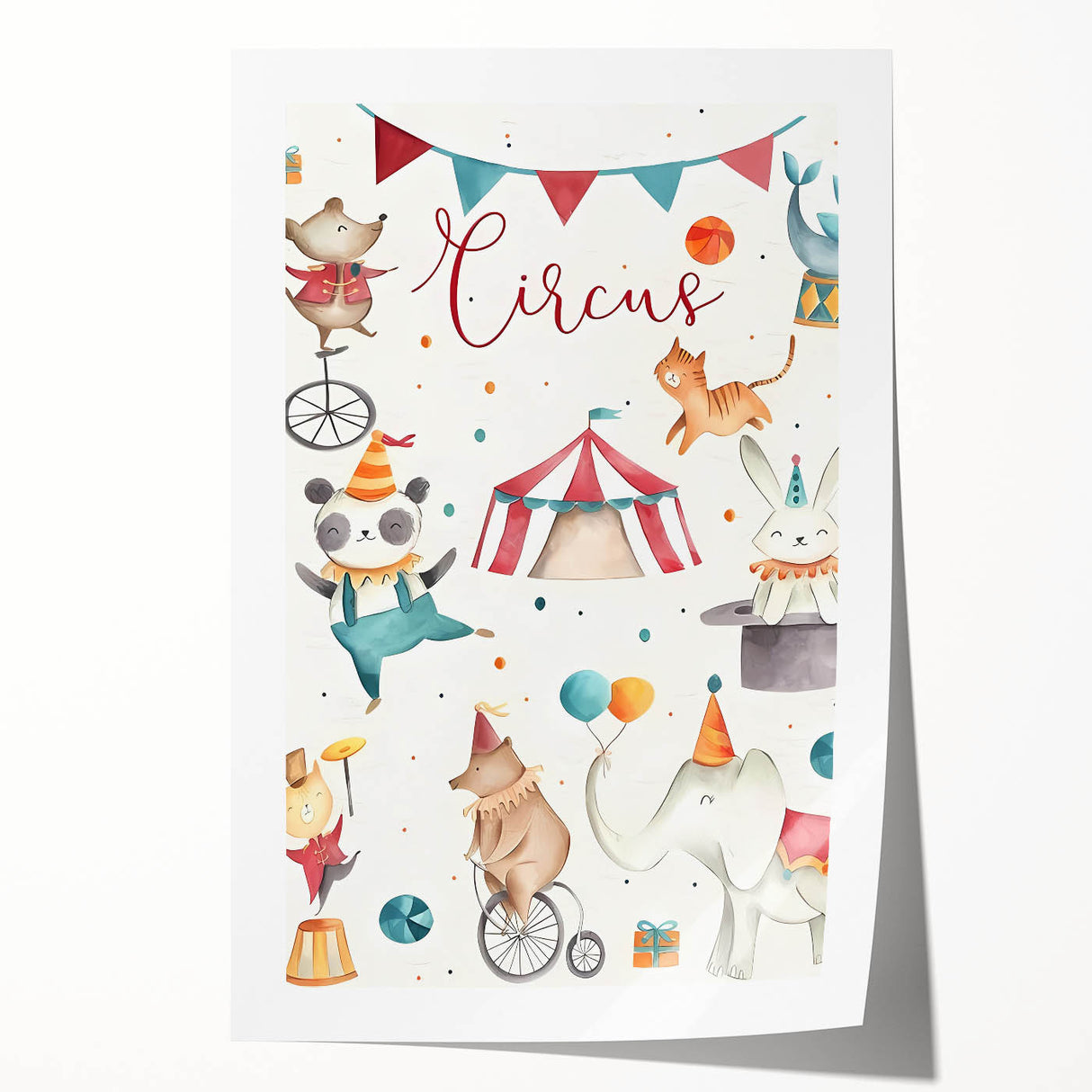 Whimsical Circus Nursery Wall Art - Baby Room Decor Print