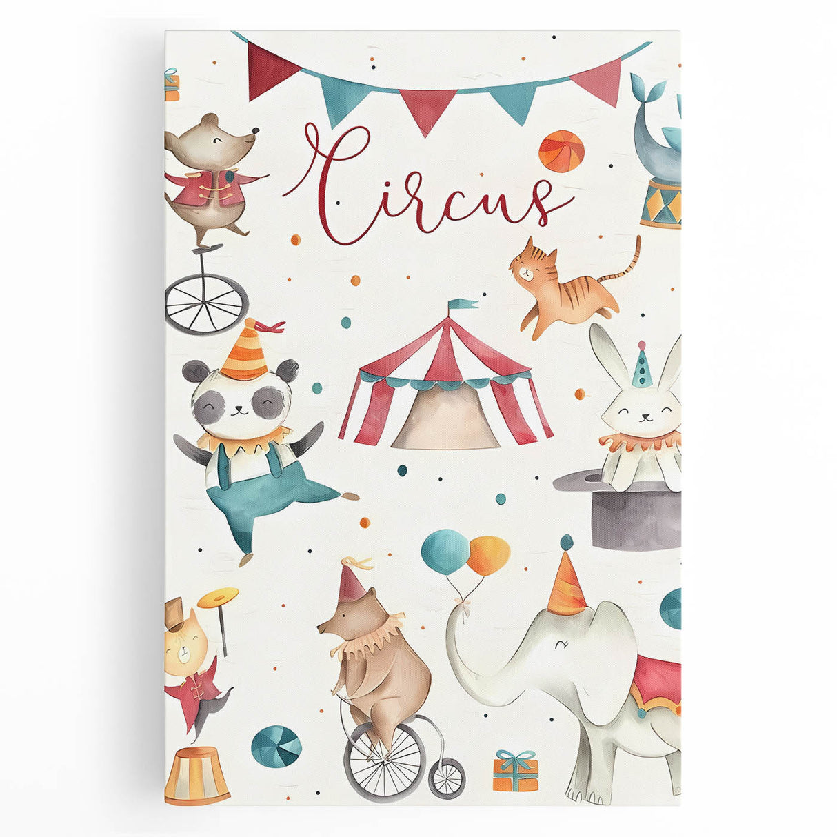 Whimsical Circus Nursery Wall Art - Baby Room Decor Print