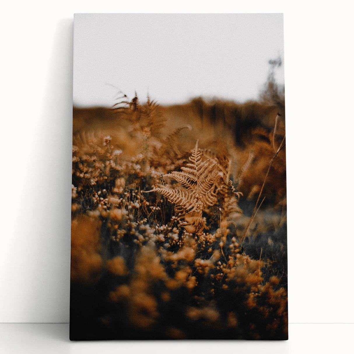 Large black and white stretched canvas of a fall tree scene, ideal for kitchen wall art or bedroom decor.