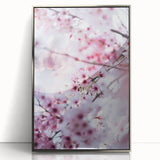 Mid-century modernist art depicting springtime with soft pastel shades on a framed acrylic, ideal for nursery wall art.