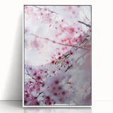 Art deco poster featuring a stylized spring scene in pastel shades, framed in white acrylic, ideal for nursery wall art.