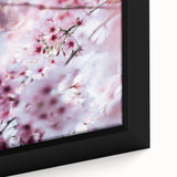 Extra large framed canvas featuring textured, colorful art of spring season themes on a black background.