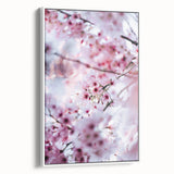 Vintage poster art of spring season on extra large framed canvas, featuring vibrant colors on a black background.