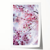Spring floral art on rolled canvas with soft pastel shades, ideal for art wall dining room.
