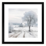 Extra large abstract art print with vibrant colors and textured details on a black framed canvas.