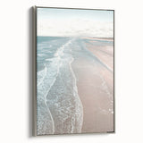 Landscape art painting on framed canvas depicting a vibrant summer scene, ideal for living room decor.