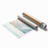 Extra large rolled canvas featuring a floral art design in pastel shades.