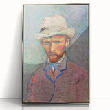 Large art print of Van Gogh's painting in a silver frame, featuring vibrant pastel hues, ideal for modern art wall decor.