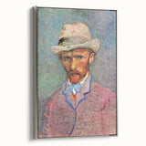 Landscape art painting of a colorful pastoral scene on a framed canvas, with silver side view, ideal for living room decor.