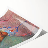 Extra large rolled canvas with line art flowers in a minimalist style, using muted earth tones.