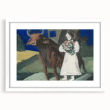 Modern Wall Art: Mystical Bride with Bull in Bold Colors