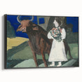 Modern Wall Art: Mystical Bride with Bull in Bold Colors