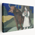 Modern Wall Art: Mystical Bride with Bull in Bold Colors