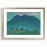 Modern Wall Art: Serene Landscape in Turquoise and Deep Blue Hues