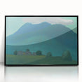 Modern Wall Art: Serene Landscape in Turquoise and Deep Blue Hues