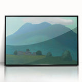 Modern Wall Art: Serene Landscape in Turquoise and Deep Blue Hues