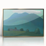 Modern Wall Art: Serene Landscape in Turquoise and Deep Blue Hues