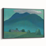 Modern Wall Art: Serene Landscape in Turquoise and Deep Blue Hues
