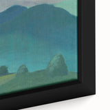 Modern Wall Art: Serene Landscape in Turquoise and Deep Blue Hues