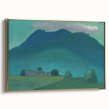 Modern Wall Art: Serene Landscape in Turquoise and Deep Blue Hues