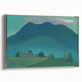 Modern Wall Art: Serene Landscape in Turquoise and Deep Blue Hues