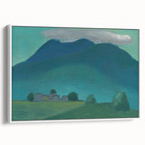 Modern Wall Art: Serene Landscape in Turquoise and Deep Blue Hues