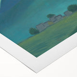 Modern Wall Art: Serene Landscape in Turquoise and Deep Blue Hues