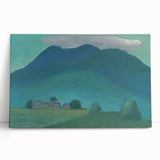 Modern Wall Art: Serene Landscape in Turquoise and Deep Blue Hues