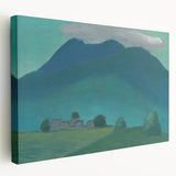 Modern Wall Art: Serene Landscape in Turquoise and Deep Blue Hues