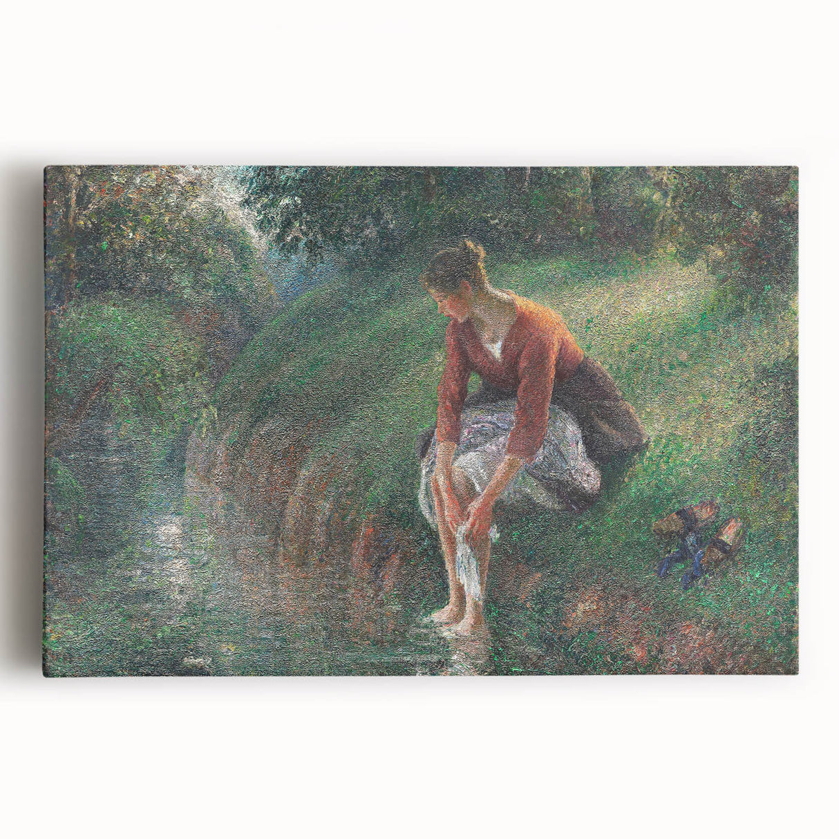 Impressionist Prints - Woman Bathing by Camille Pissarro Art